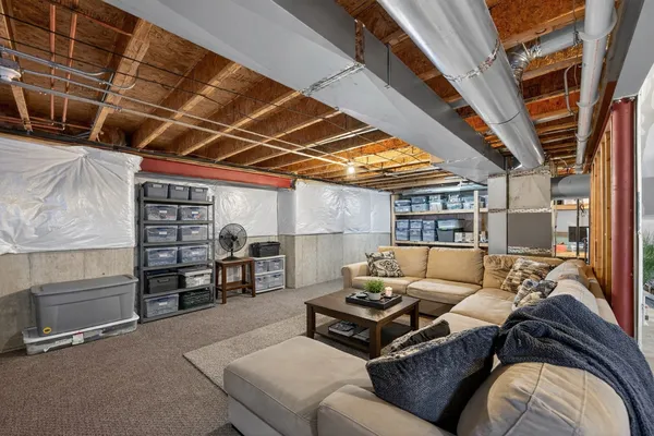 a swimming pool with trees in the background
