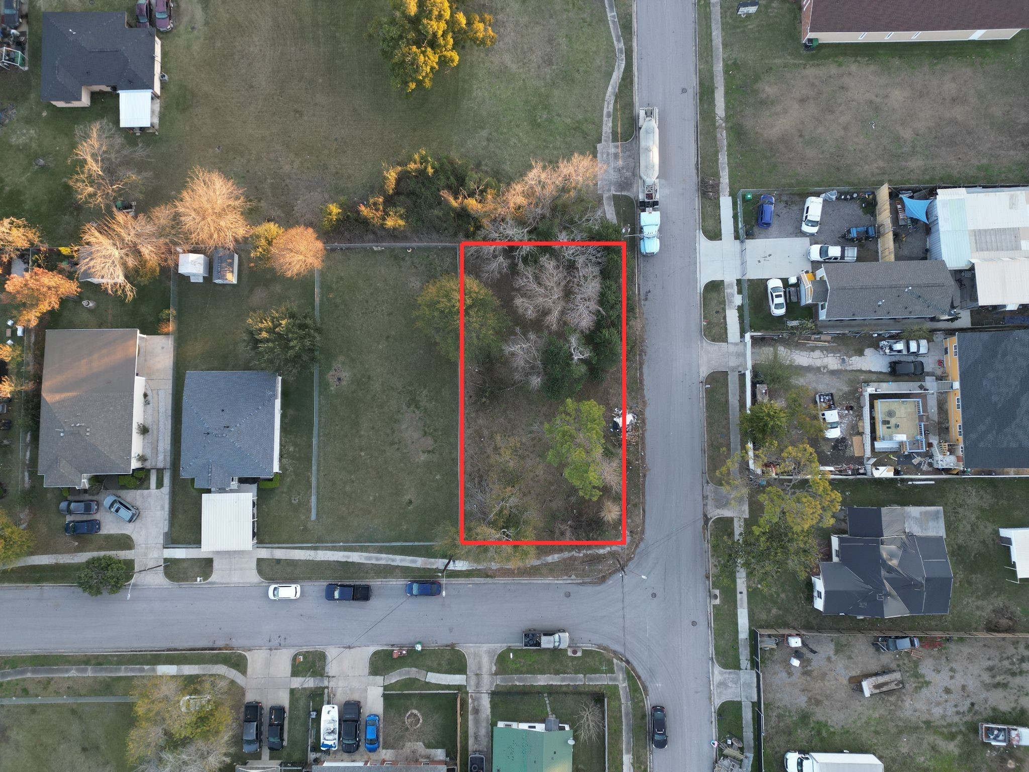 an aerial view of a house