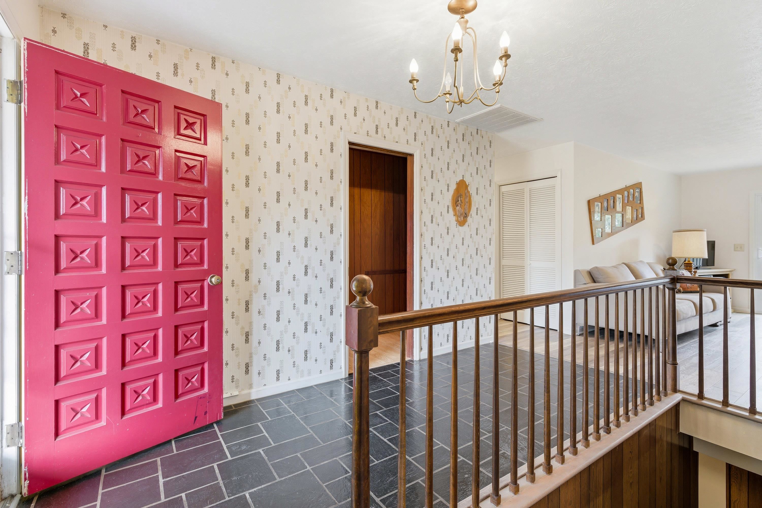 44 Emery Street Harrisonburg, VA 22801 - Photo 15 of 75 The front foyer space features slate tile and opens into the living areas of the home as the home office space.