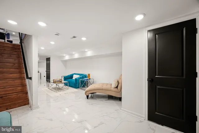 a living room with furniture