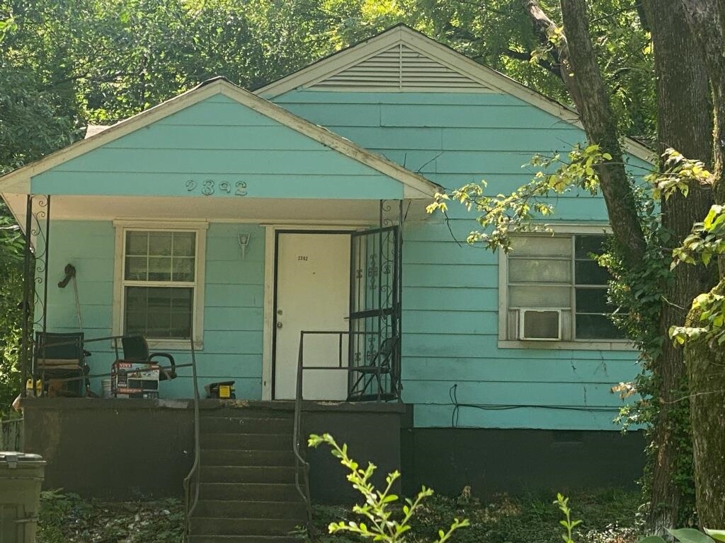a front view of a house