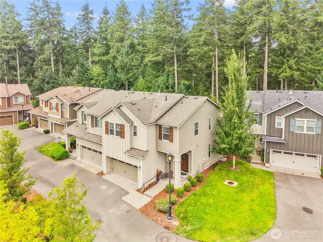 an aerial view of a house