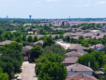 an aerial view of a city