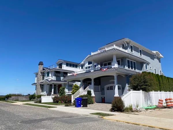 a view of a building with a terrace