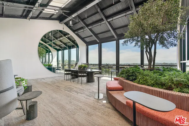 a view of a patio with couches chairs and a potted plants