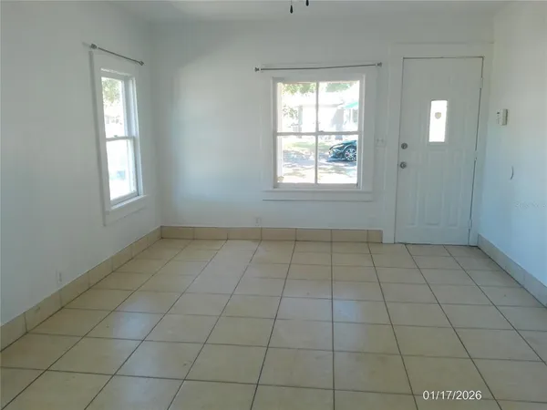 an empty room with a window