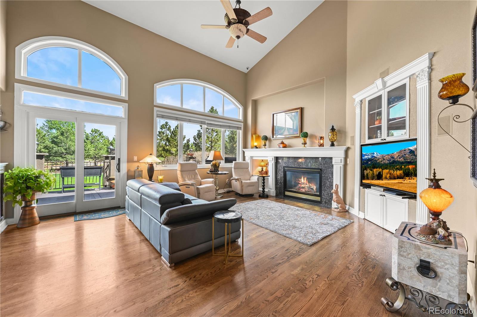 8518 High Ridge Court Castle Pines, CO 80108 - Photo 14 of 29 a living room with furniture and a fireplace