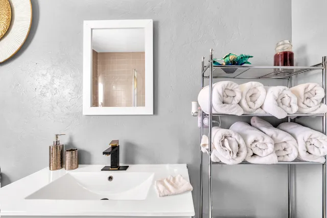 a bathroom with a shower