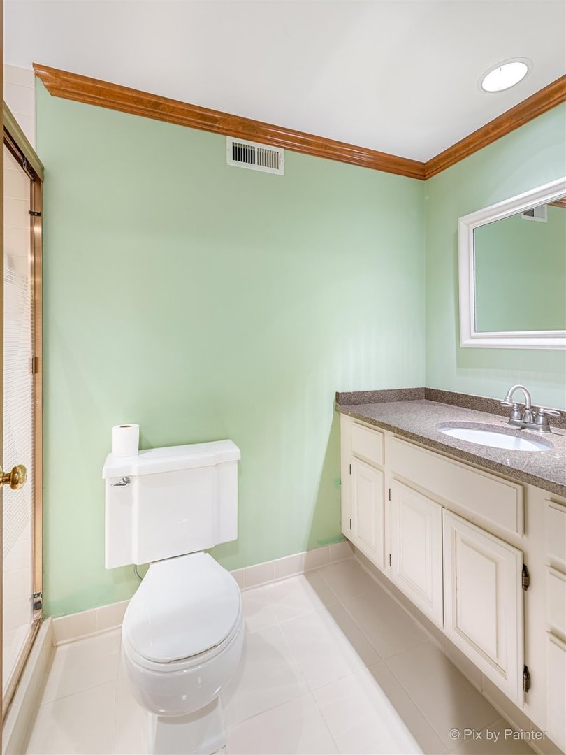 230 Perth Road Cary, IL 60013 - Photo 40 of 52 a bathroom with a granite countertop sink and a toilet