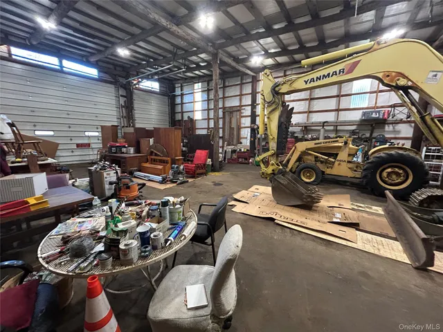 a view of a garage with stuff