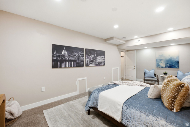 3355 Santa Fe Road Park City, UT 84098 - Photo 22 of 45 Carpeted room with recessed lighting and neutral wall tones