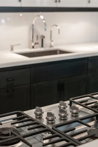 a close view of sink and tap