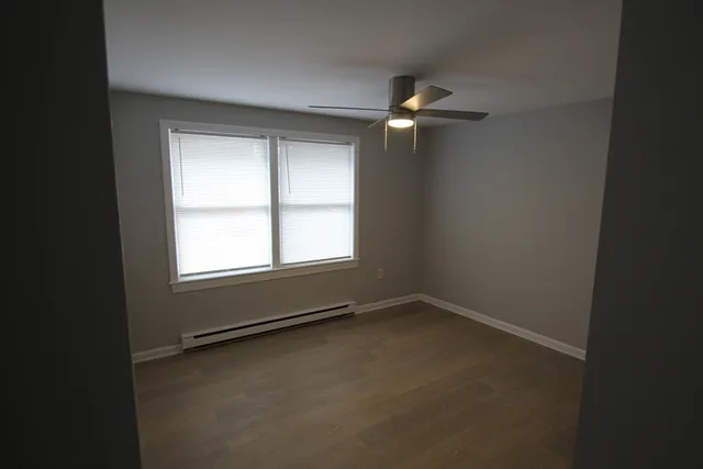 an empty room with a window