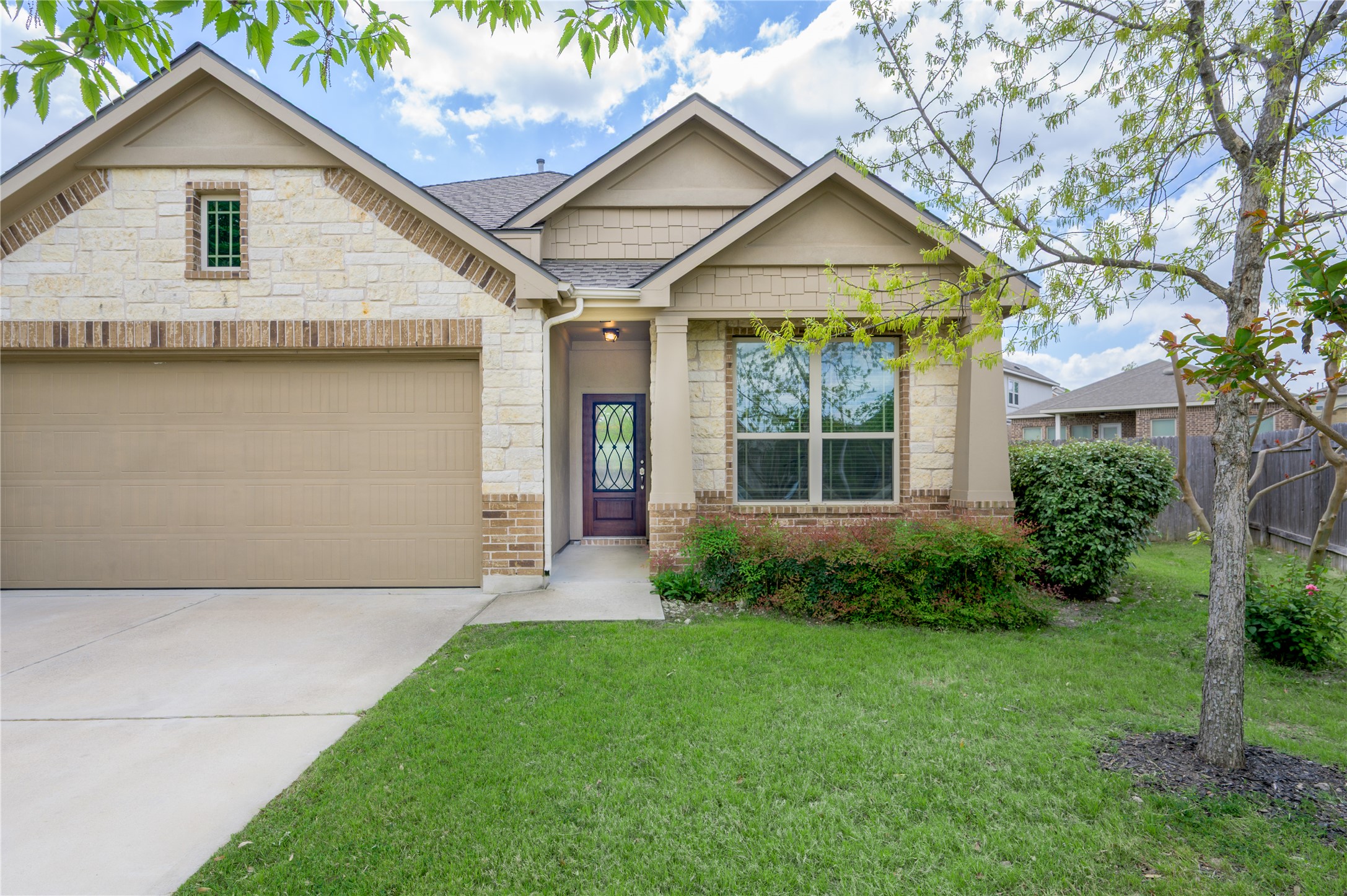 Front of home and attached garage