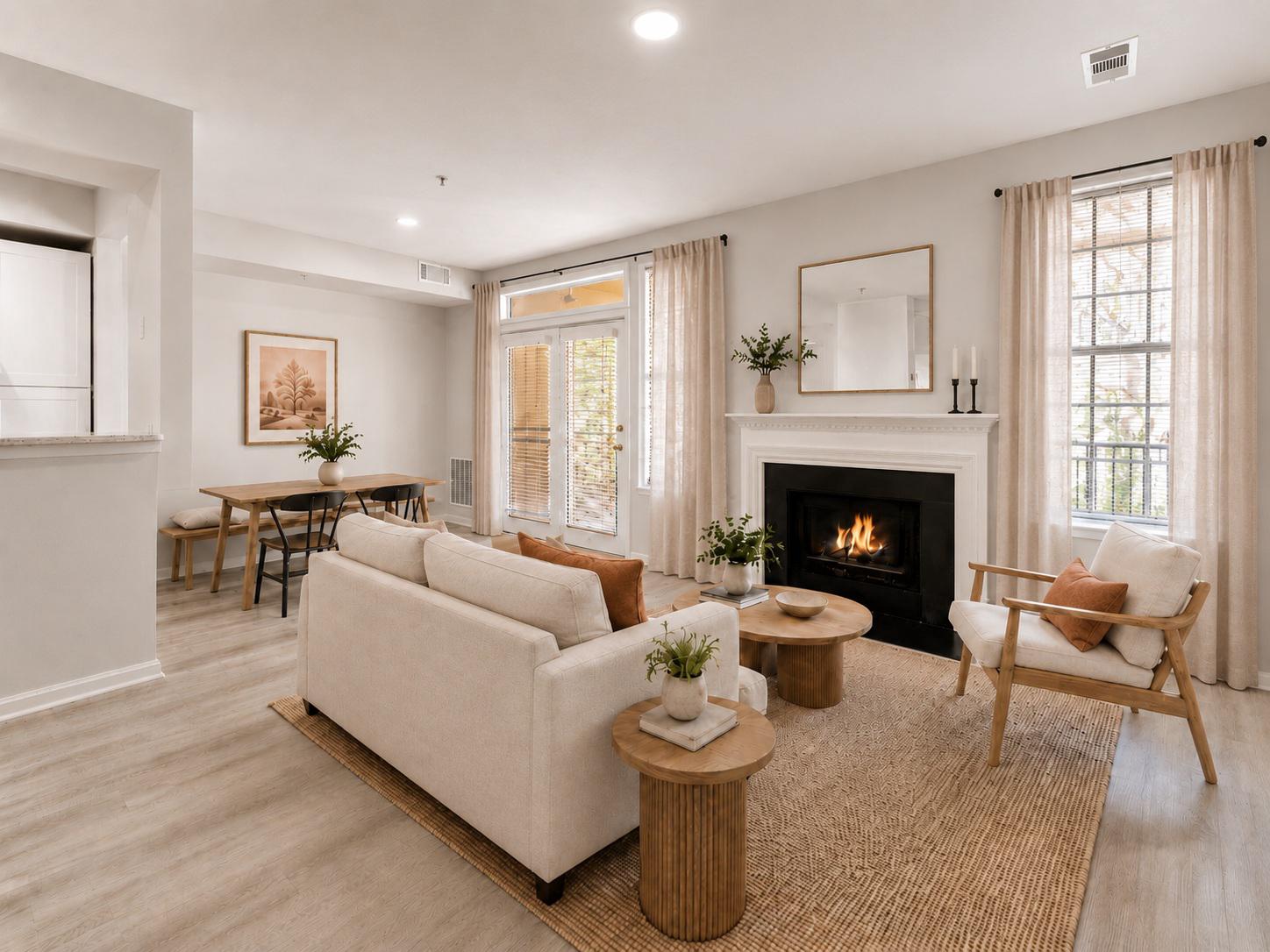 1318 Garden Wall Circle, Unit 213 Reston, VA 20194 - Photo 1 of 22 Cozy living space with warm ambiance. AI staged