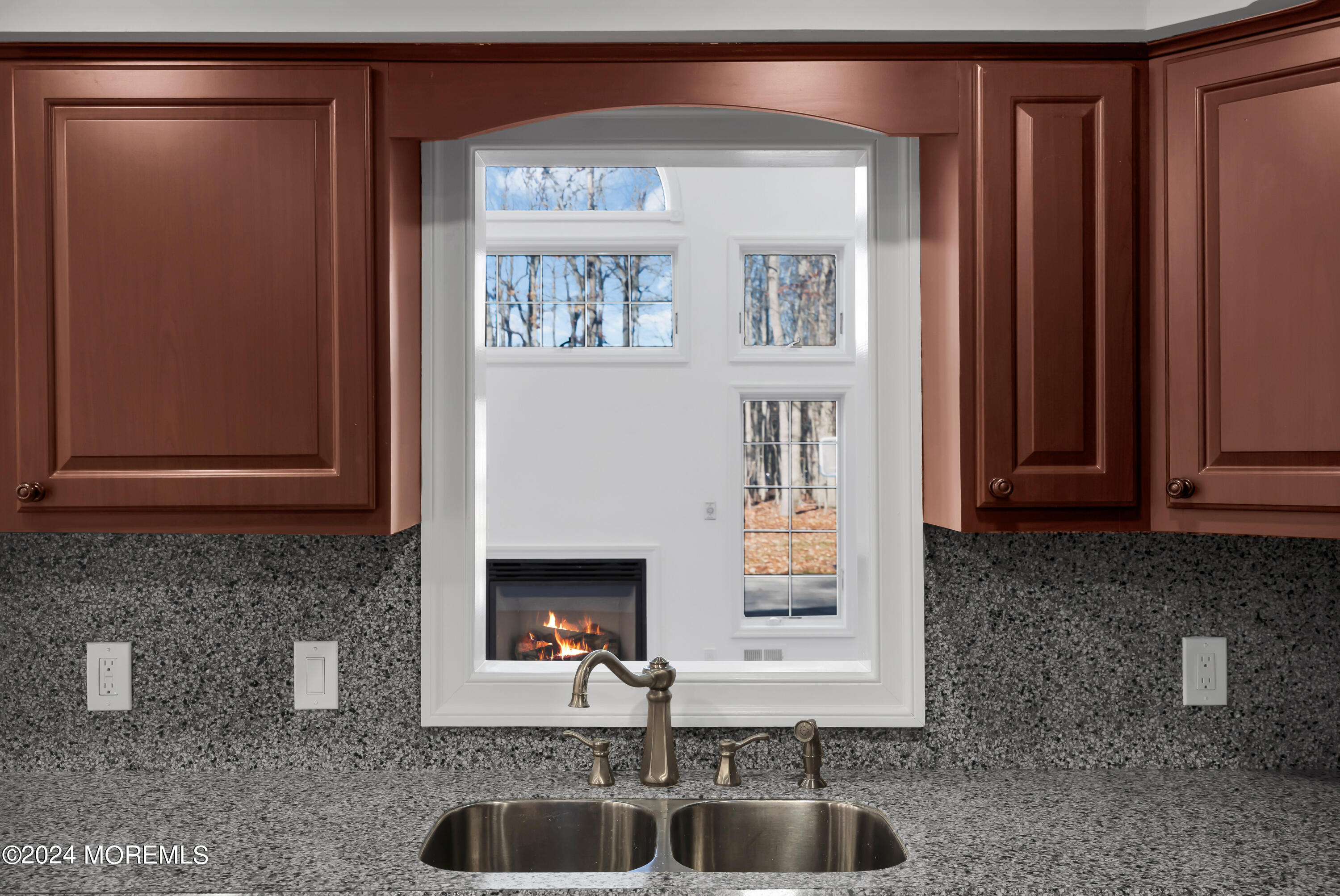 6 Afton Road Jackson, NJ 08527 - Photo 22 of 80 a kitchen with granite countertop a sink and a wooden cabinets