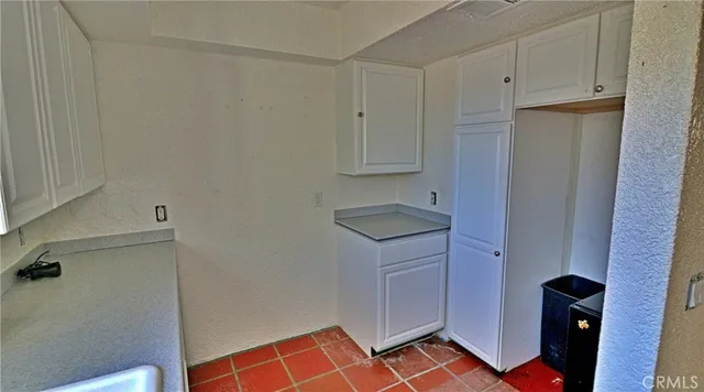 a area with cabinets