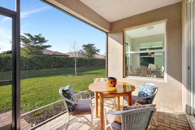 a outdoor view with a sitting space