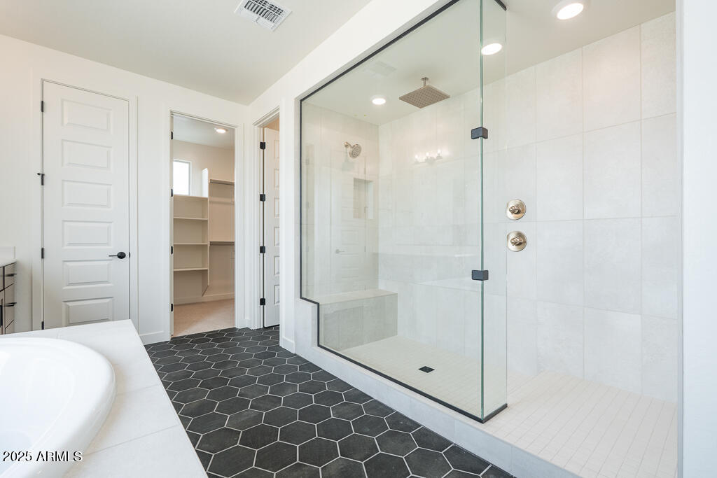 1342 East Prescott Street Gilbert, AZ 85298 - Photo 11 of 21 a bathroom with a glass shower door