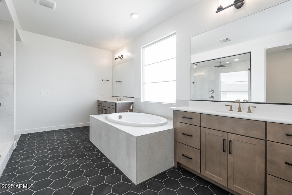 1342 East Prescott Street Gilbert, AZ 85298 - Photo 10 of 21 a spacious bathroom with a double vanity sink mirror and