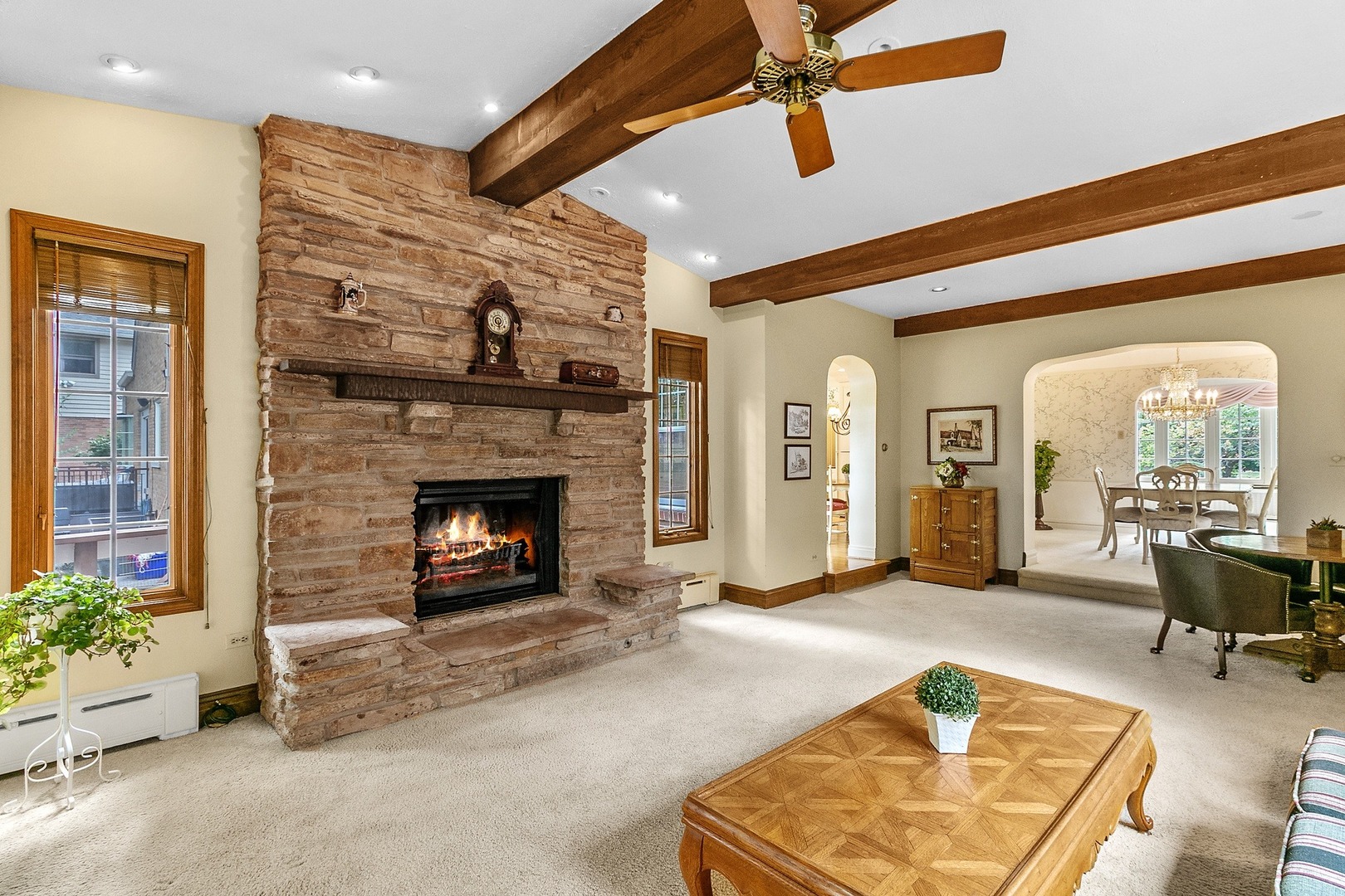 258 Southcote Road Riverside, IL 60546 - Photo 2 of 31 a living room with furniture and a fireplace
