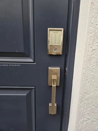 a close view of door lock