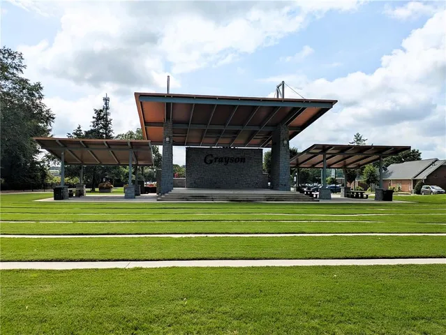 a view of a lake with a slide