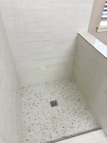 a bathroom with a shower
