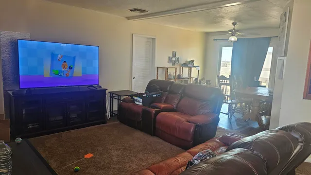 a living room with furniture