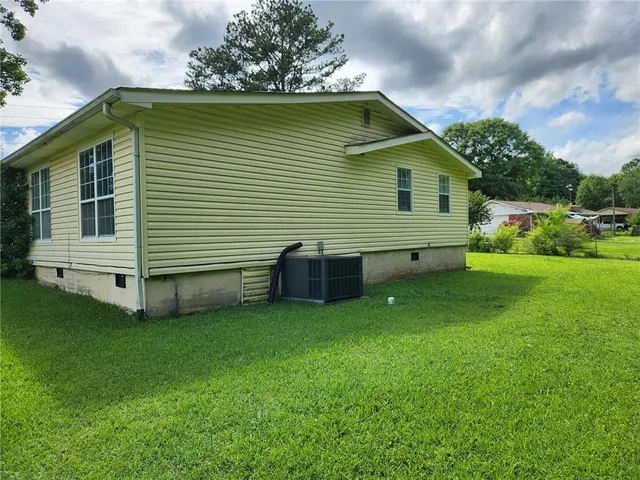 an outdoor space with garden view