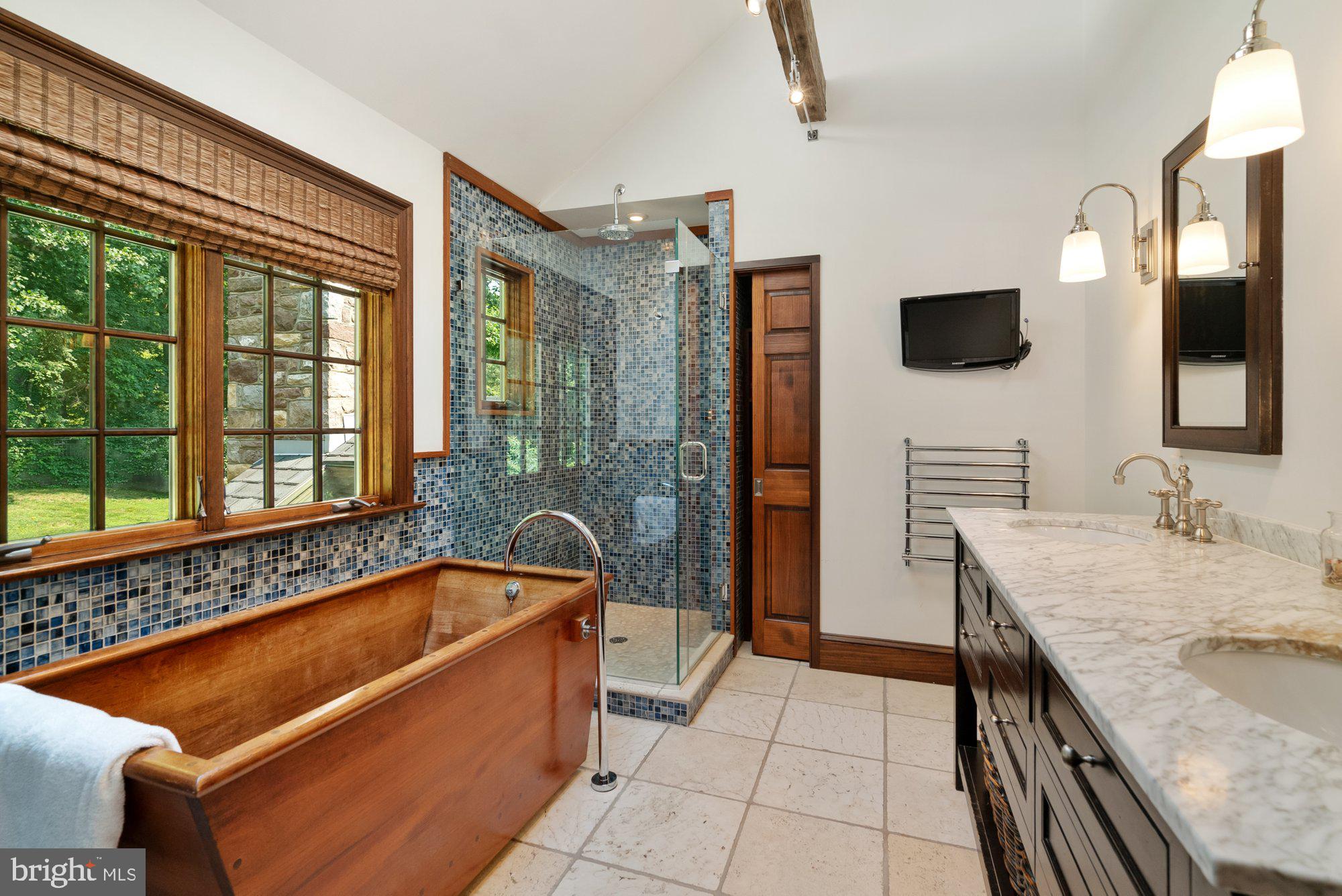 5750 Lower Mountain Road New Hope, PA 18938 - Photo 30 of 59 Yes, that is a TEAK bathtub!
