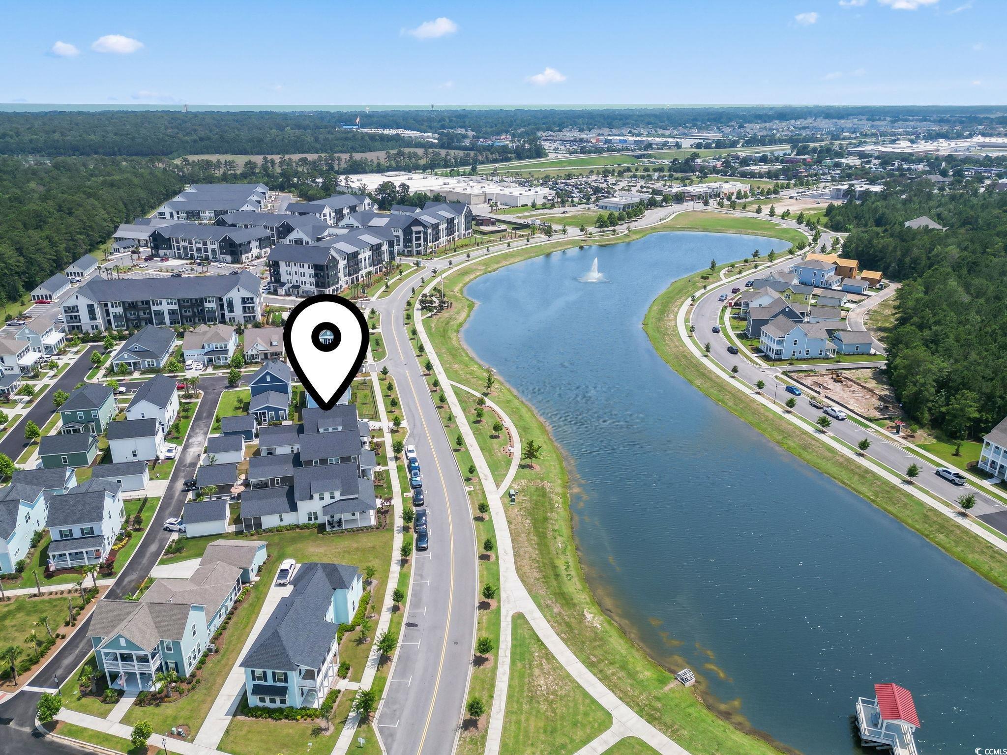 1524 Sayebrook Parkway Myrtle Beach, SC 29588 - Photo 37 of 40 View of property location featuring a large body of water and nearby suburban area