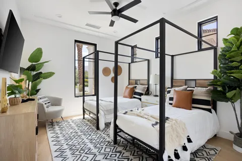 a bathroom with a tub and shower