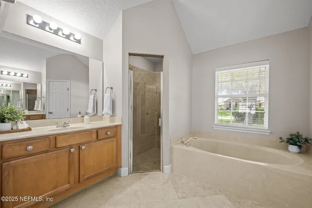 a living room with furniture or couch and a potted plant