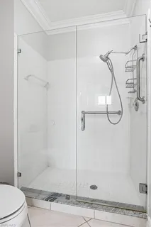 a bathroom with a shower