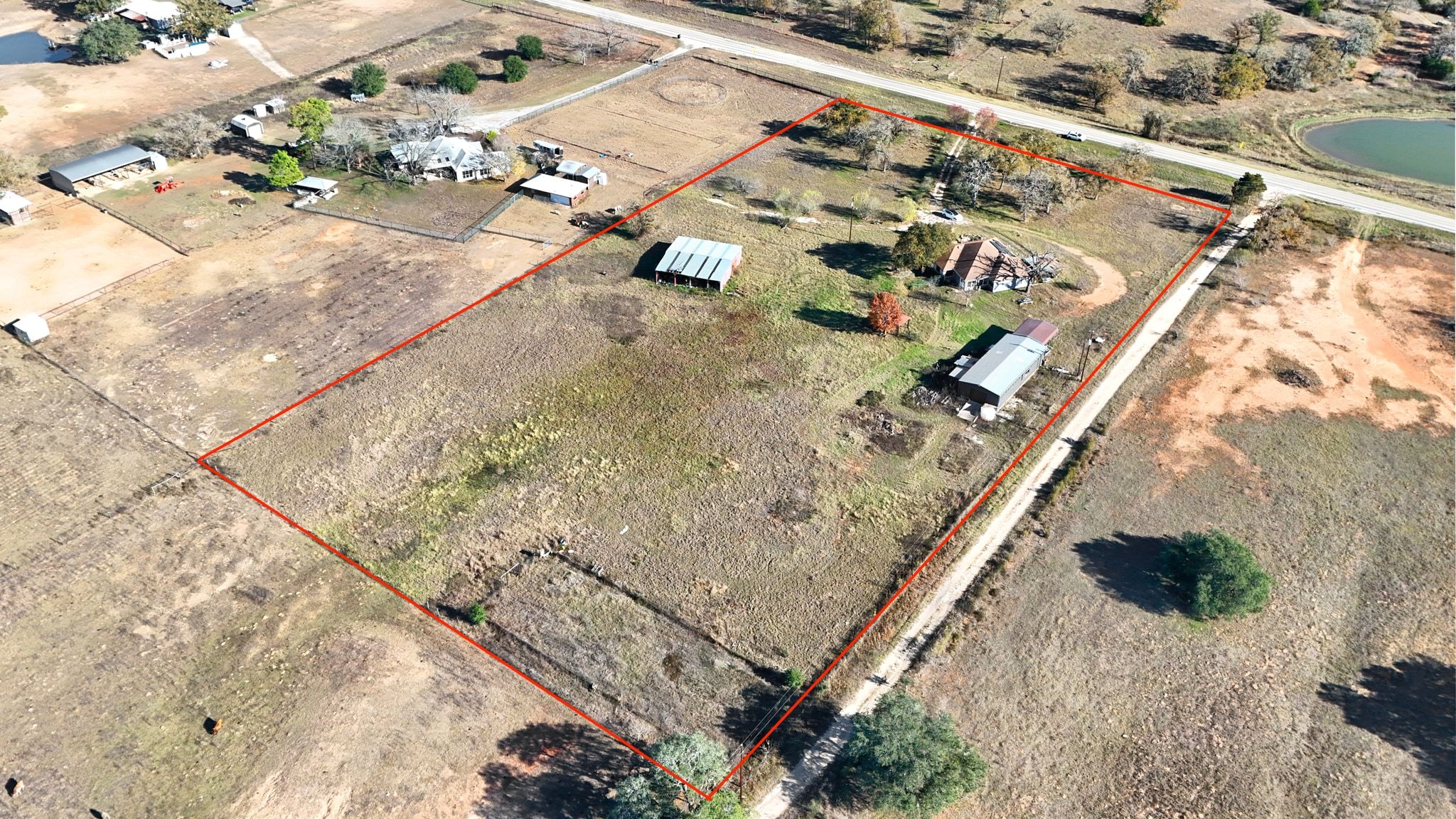 162 Farm To Market 672 Dale, TX 78616 - Photo 37 of 40 Overview of rural landscape with property parcel outlined