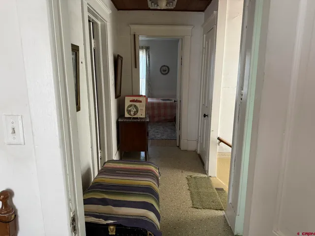 a view of a hallway with a elevator