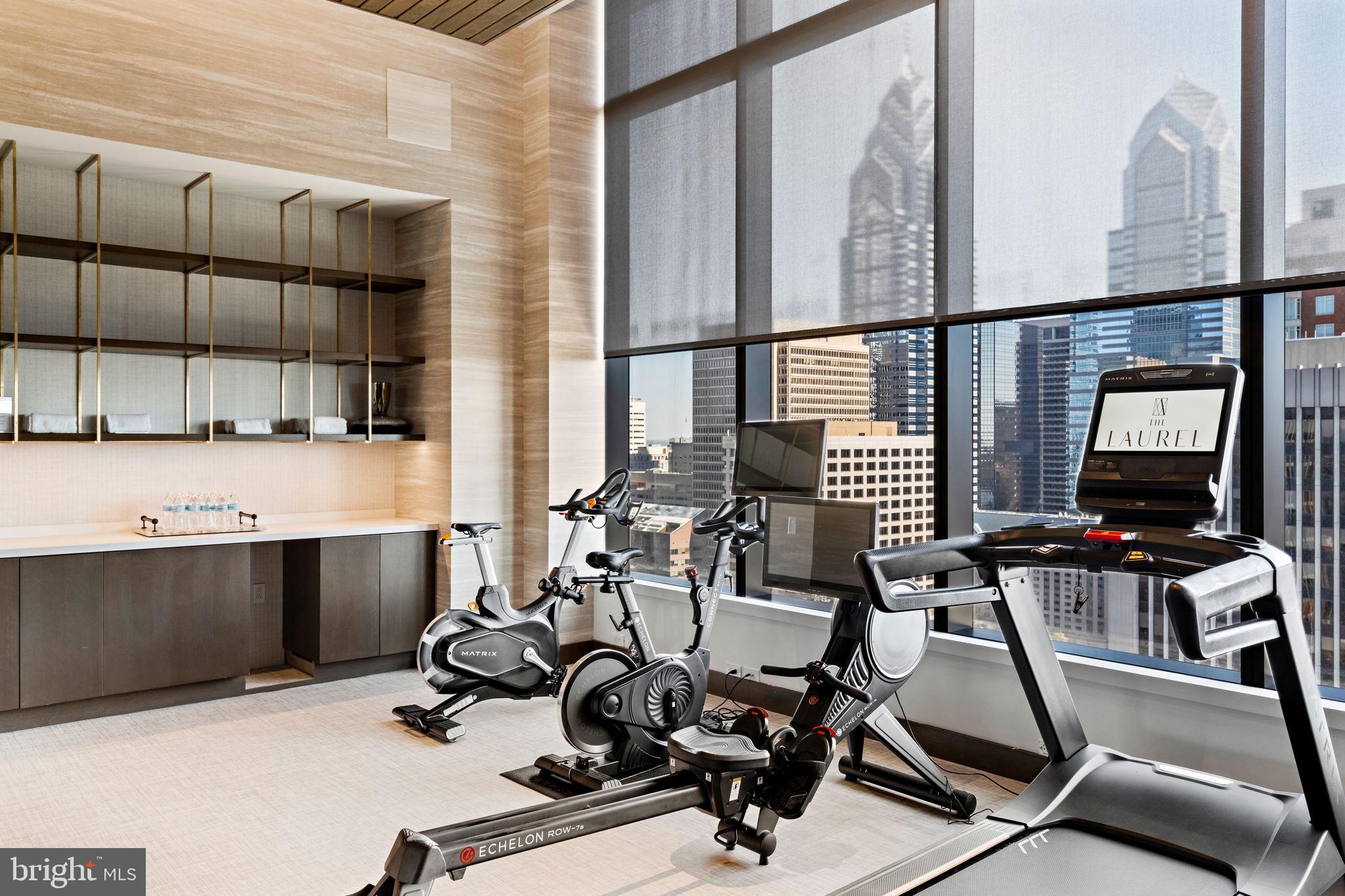 1911 Walnut Street, Unit 3301 Philadelphia, PA 19103 - Photo 44 of 50 a view of a room with gym equipment