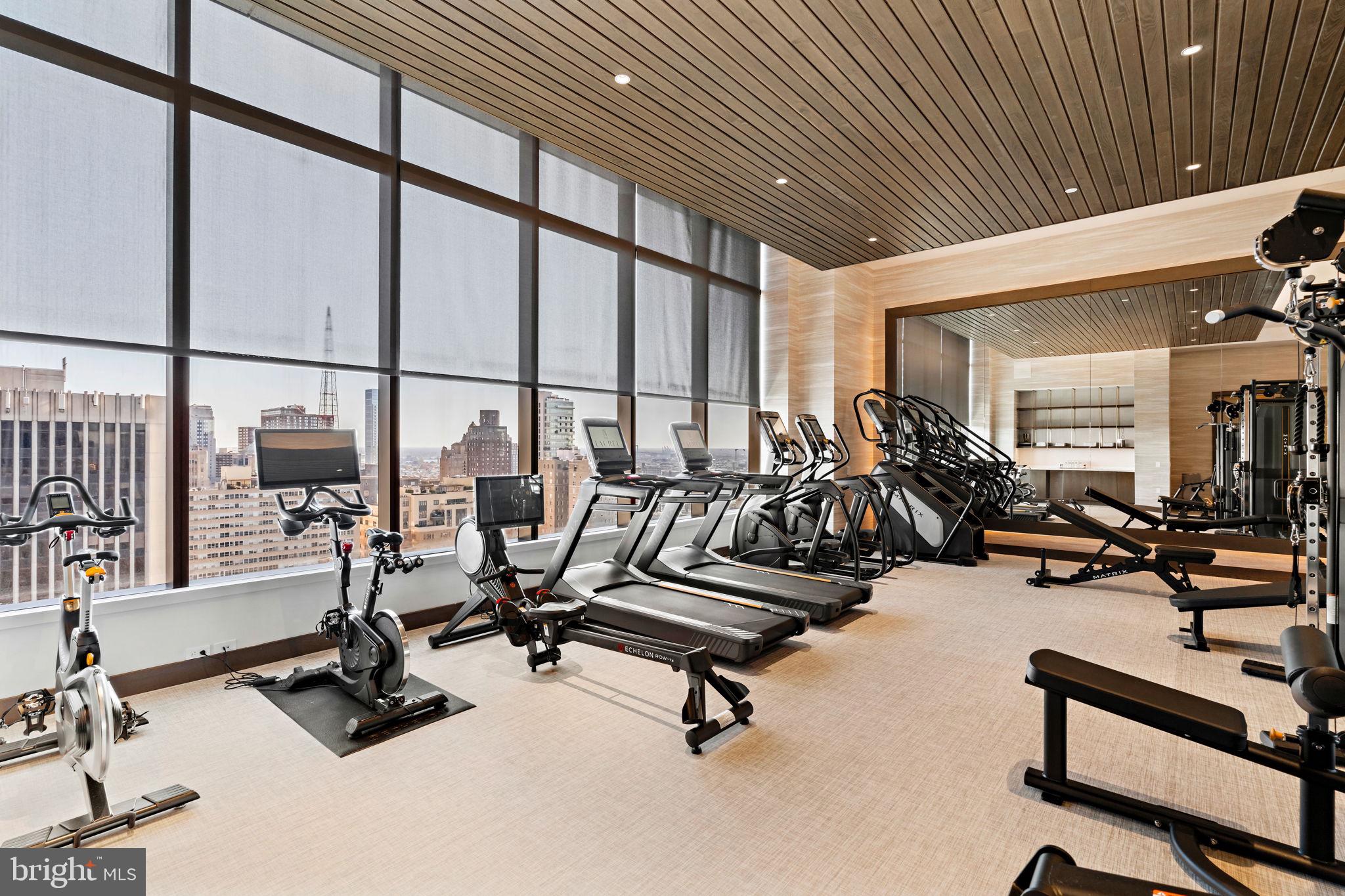 1911 Walnut Street, Unit 3301 Philadelphia, PA 19103 - Photo 46 of 50 a view of a room with gym equipment