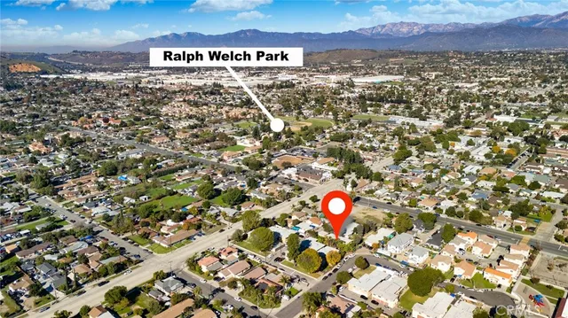 an aerial view of multiple house