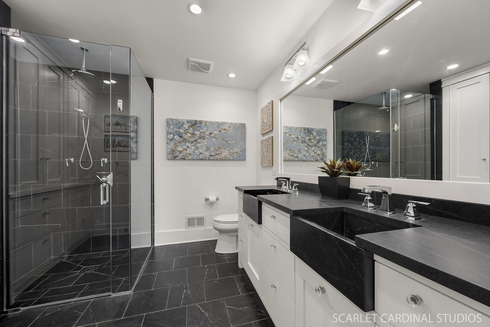 1907 Kingsbrook Court Wheaton, IL 60187 - Photo 15 of 29 a bathroom with a sink a toilet a mirror and shower