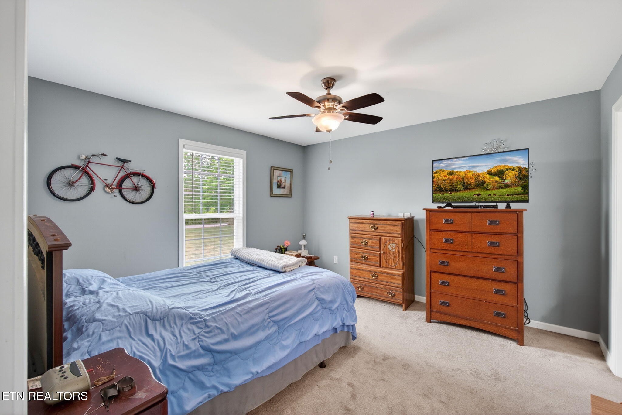 259 Freewill Ridge Road Gainesboro, TN 38562 - Photo 6 of 36 a bedroom with a bed and a chandelier