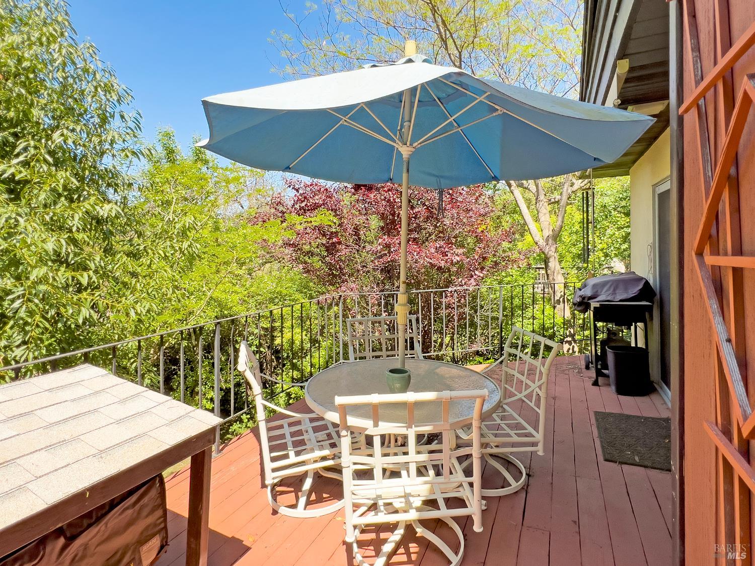 14600 Drake Road Guerneville, CA 95446 - Photo 11 of 45 Outdoor patio off kitchen holds BBQ and generator.