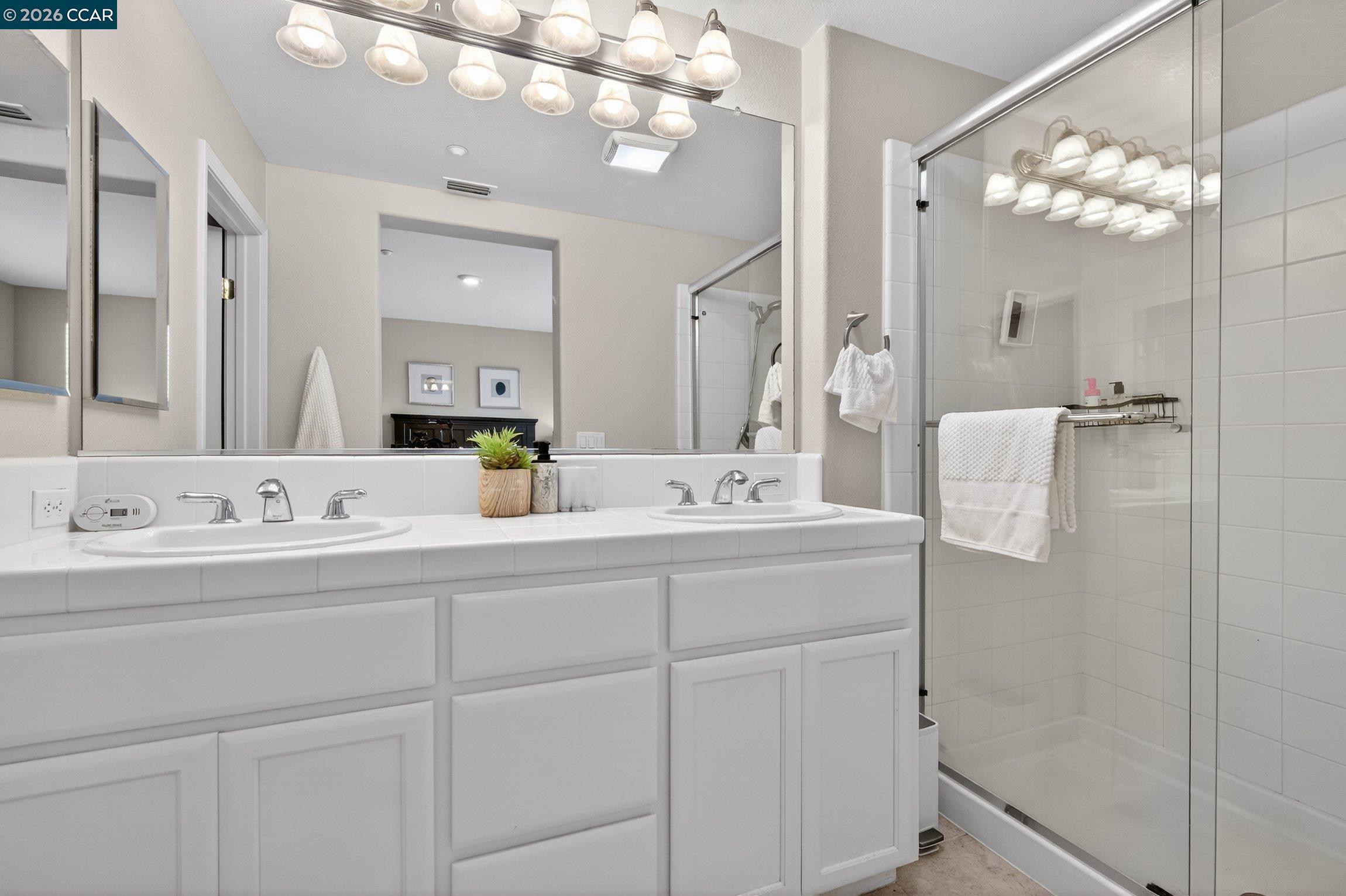 4300 Keegan Street Dublin, CA 94568 - Photo 20 of 33 a bathroom with a double vanity sink mirror and shower