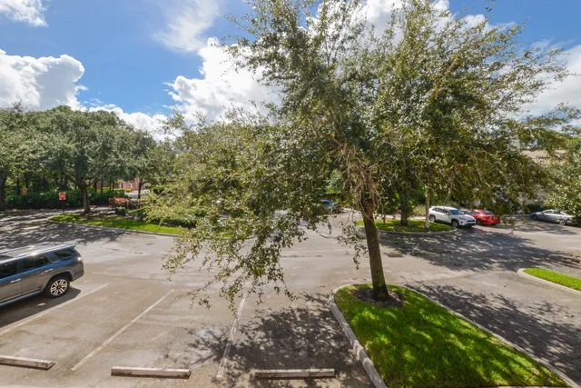 a view of a street with some trees