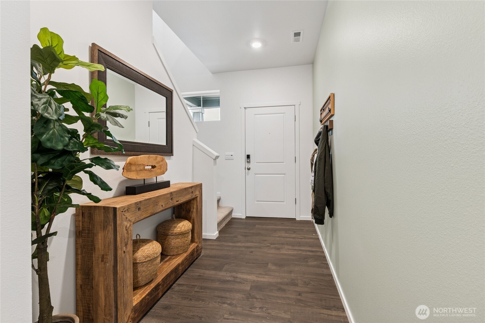 541 Hann Street, Unit 6 Buckley, WA 98321 - Photo 11 of 36 a utility room with wooden floor washer and dryer