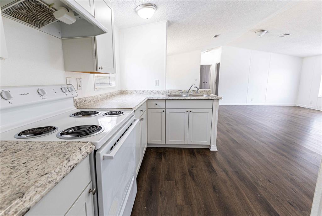 4872 Evans Street Coleman, FL 33521 - Photo 9 of 24 a kitchen with a sink a stove and cabinets
