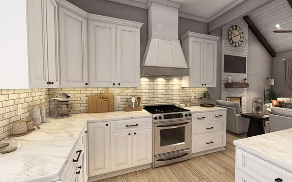 a kitchen with stainless steel appliances a stove a sink and a microwave