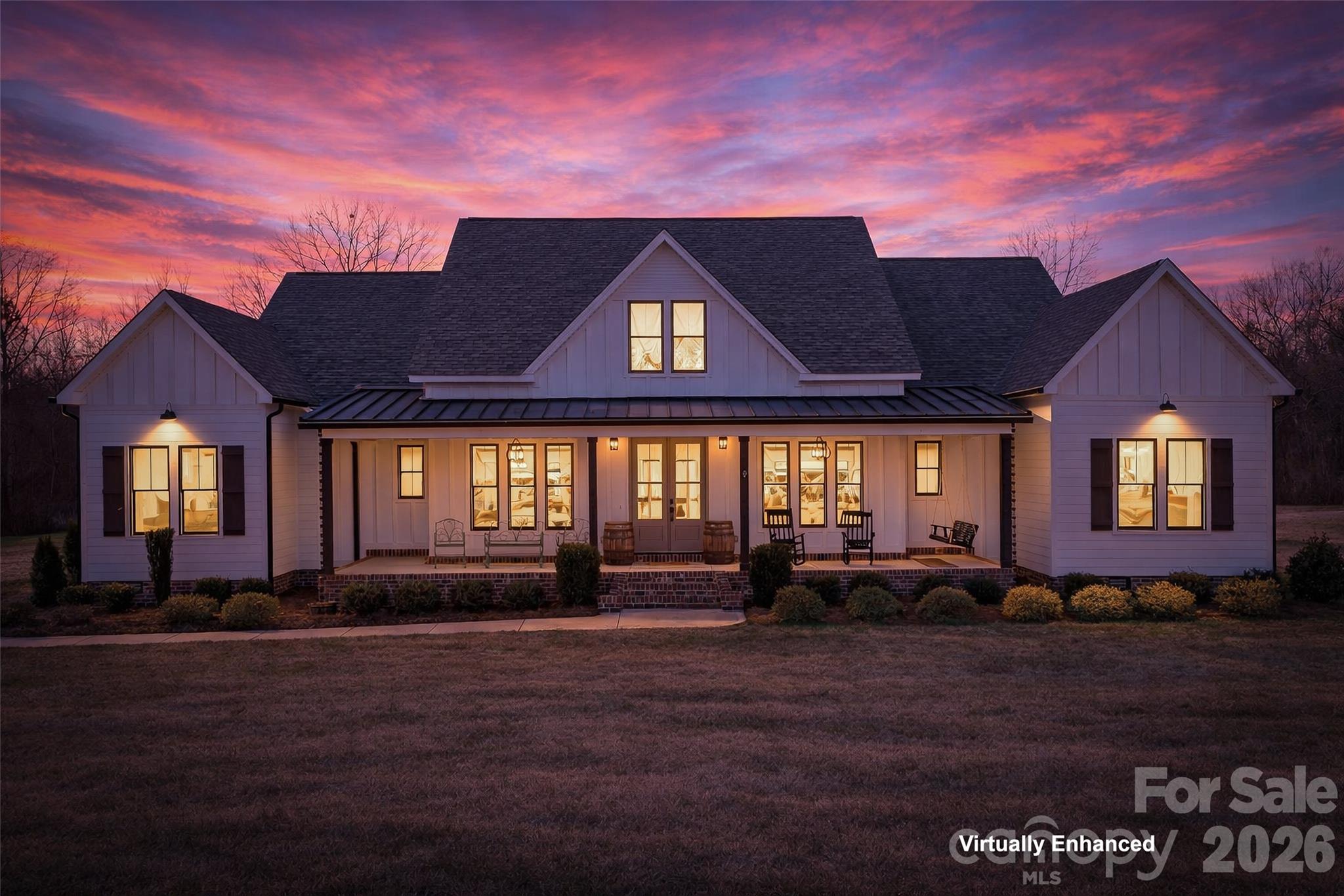a view of a house with a porch