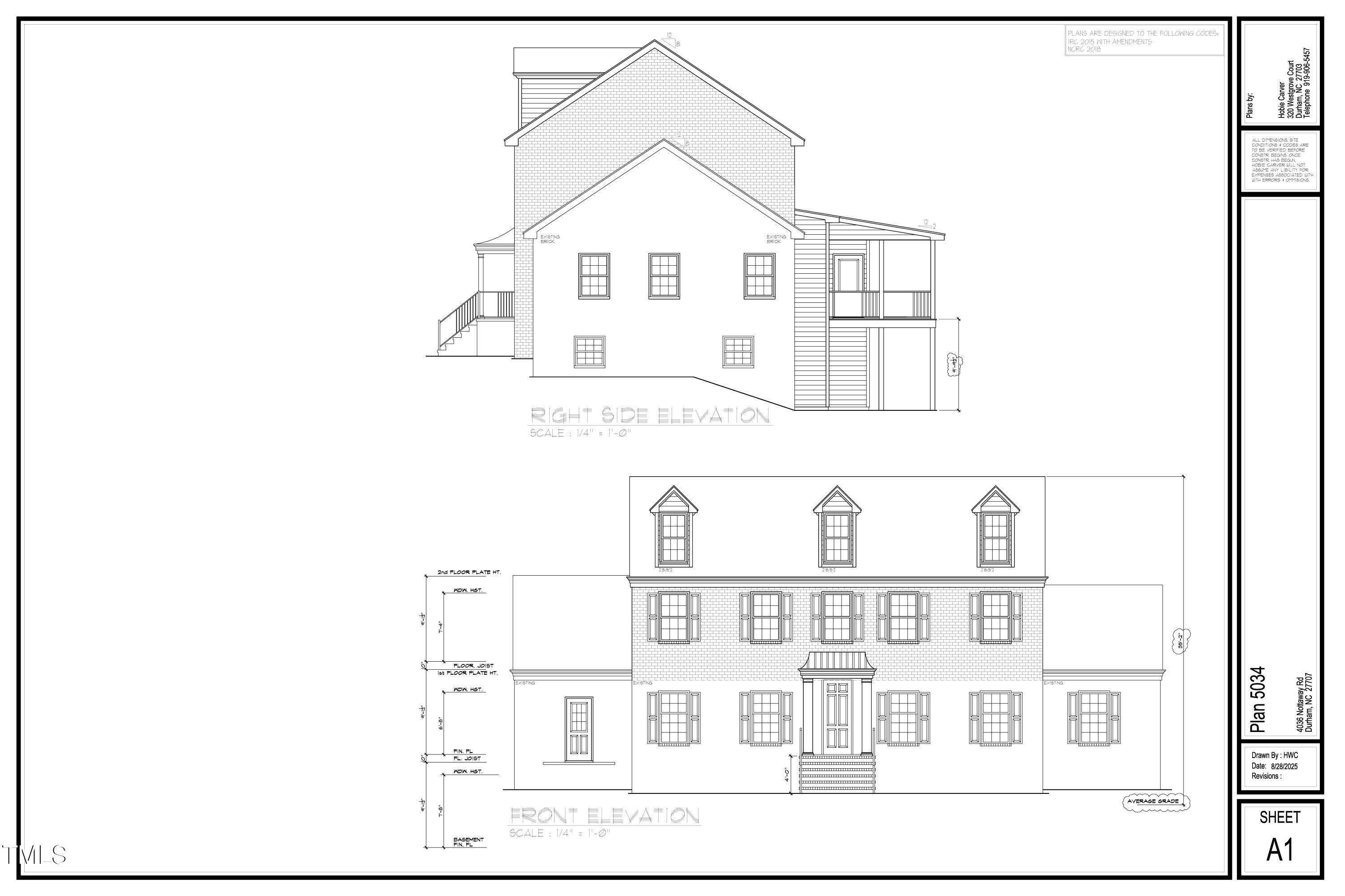 4036 Nottaway Road Durham, NC 27707 - Photo 1 of 4 floor plan & elevations_Page_1